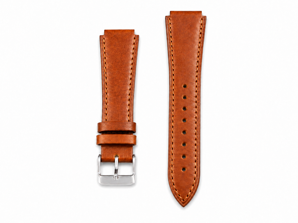 Brown leather replacement strap for Casio AE-1200 watch
