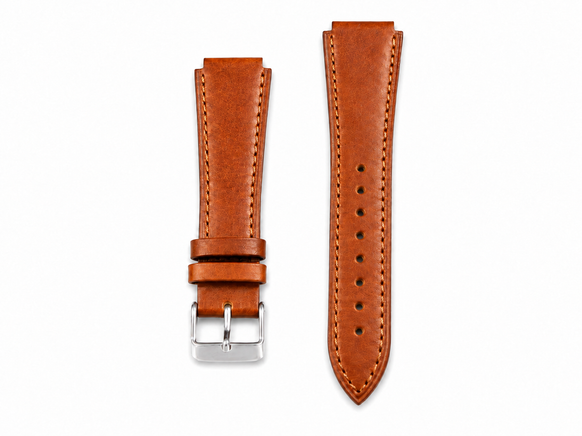Brown leather replacement strap for Casio AE-1200 watch