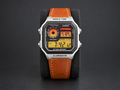 Custom Casio AE-1200 Sunset watch with brown leather strap on dark background